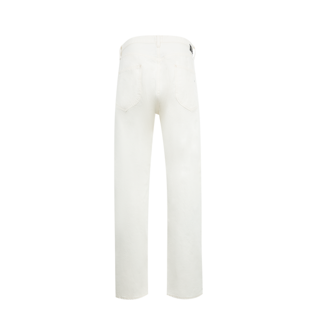 Image 2 of 3 - WHITE - POST O'ALLS No. 2 Five Pocket Jean featuring straight leg, 5 pocket styling, button zip fly and belt loops. 100% cotton. 