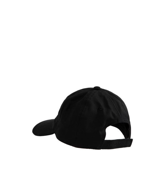 Image 2 of 2 - BLACK - VETEMENTS cotton baseball cap with oval logo featuring curved brim, adjustable fot. 100% Cotton. 