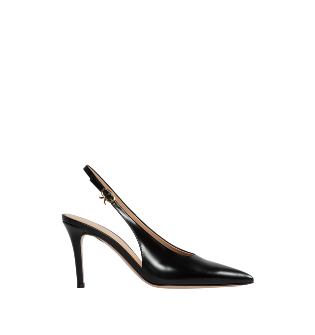 Image 1 of 4 - BLACK - GIANVITO ROSSI Tokio Slingbacks featuring point-toe silhouette and adjustable buckle closures. Leather.  