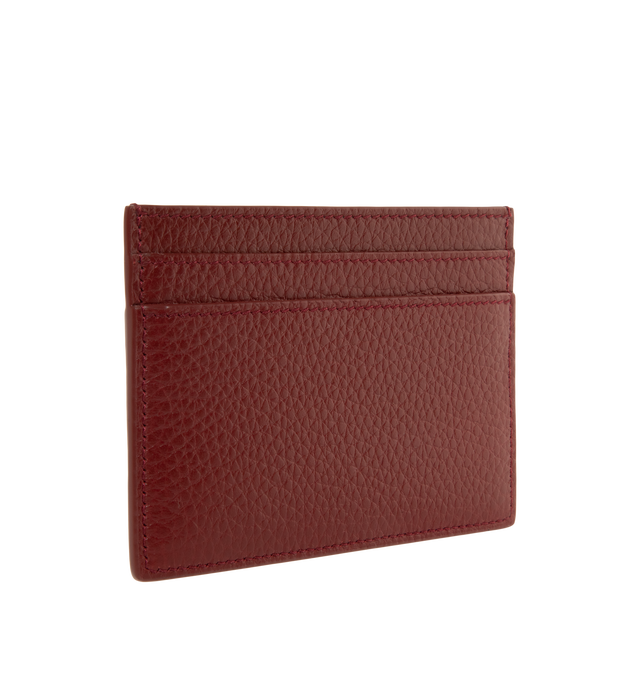 Image 2 of 3 - RED - Saint Laurent Mens Card Holder is crafted from leather. Features multiple card slots and gold-tone hardware. Dimensions: 10.5  7.5 cm. Main Material: Leather; Hardware: Gold-Tone Metal. Made in Italy. 
