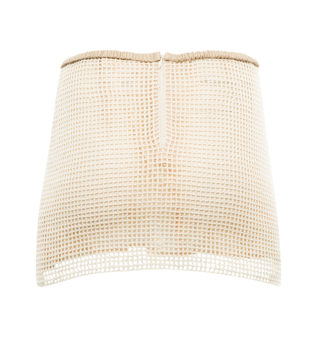 Image 2 of 2 - NEUTRAL - Magda Butrym  mini skirt in cream lace crochet incorporating lace floral patterns using special traditional Polish crochet technology from Koniakow. 100% cotton shell with 8% silk 2% elastane lining. 