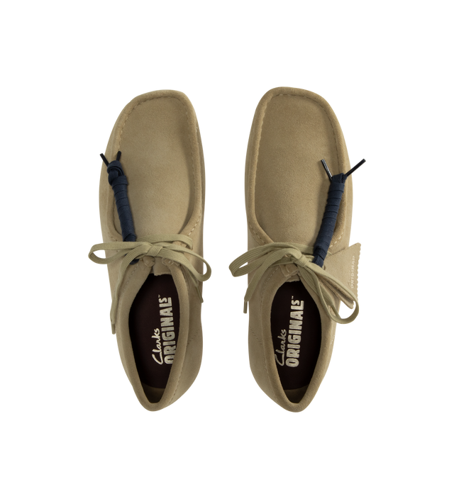 Image 4 of 4 - BROWN - CLARKS Wallabee Shoes featuring lace-up style, suede uppers, smooth natural rubber pebble crepe sole and finished with two Clarks Originals fobs. 