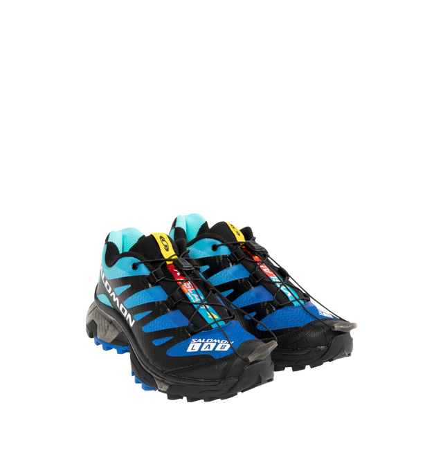Image 2 of 5 - BLUE - SALOMON XT-4 OG Sneaker featuring Mud Contagrip, Agile Chassis Skeleton, anti-debris Mesh, single layer mesh, abrasion-resistant TPU material, textile lining, lace pocket, sensiFIT, molded OrthoLite sockliner and quickLACE. 