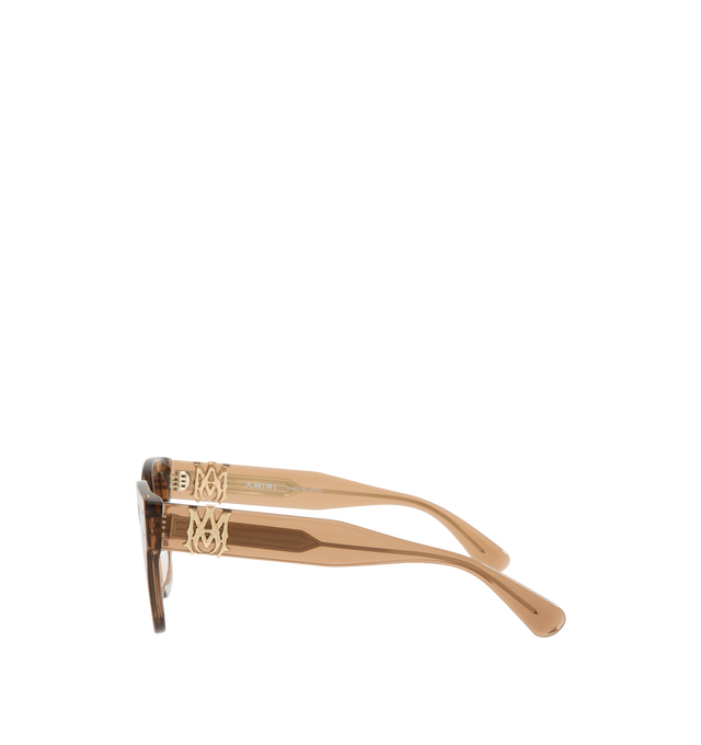 Image 2 of 3 - BROWN - Amiri Classic MA Sunglasses have oversized hardware that wraps around both arms, custom etched internal wire cores, and 7-barrel hinges. 100% acetate. Made in Japan.  