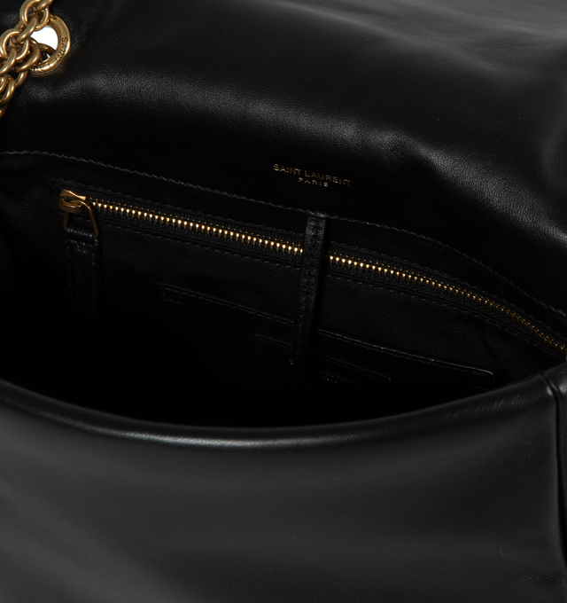 Image 4 of 4 - BLACK - SAINT LAURENT Jamie 4.3 Small in Lambskin featuring quilted topstitching, adjustable sliding strap, one flap pocket at back and snap closure with inner ties. 9.8 X 6.3 X 2.8 inches. 100% lambskin.  