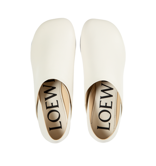 Image 4 of 4 - WHITE - LOEWE Toy Slippers are a slip-on style with a round toe and flat heel. Made in Italy.  