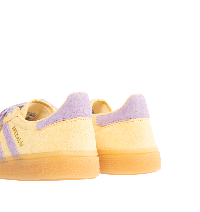 Image 3 of 5 - YELLOW - ADIDAS Handball Spezial Sneaker featuring premium suede and smooth leather, retro details, regular fit, lace closure, leather upper, synthetic lining and rubber outsole. 