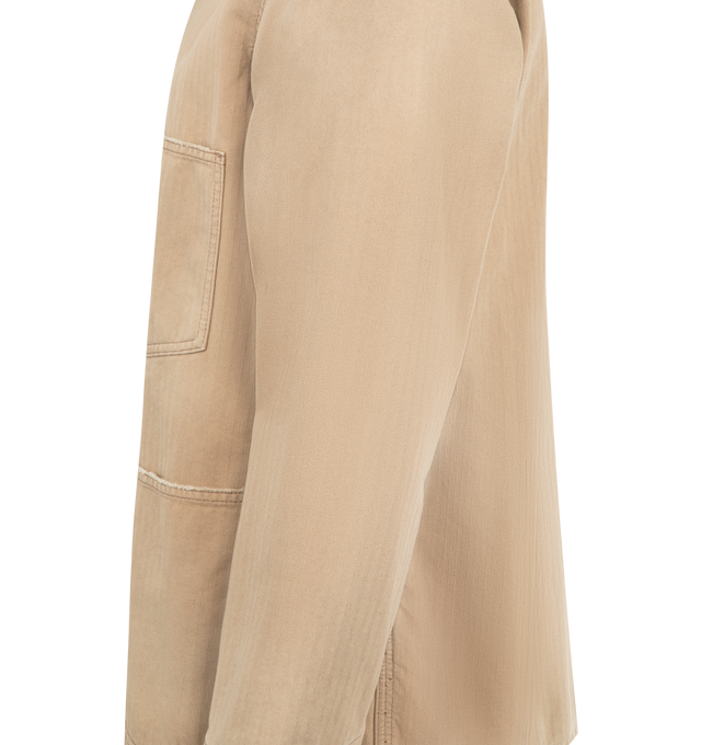 Image 3 of 3 - BROWN - MAISON MARGIELA Sports Jacket featuring four patch pockets on front, button closure, collar and four stitches at the back. Made in Italy. 