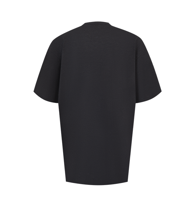 Image 2 of 2 - GREY - Toteme Women's Tee Knit T-Shirt is crafted from a light semi-sheer fluid lyocell and cashmere blend. Designed with an oversized silhouette, this designer top features a crew neckline, short sleeves, dropped shoulders, and ribbed trims for subtle structure and a relaxed drape. Main Material: 90% Lyocell, 10% Cashmere.  