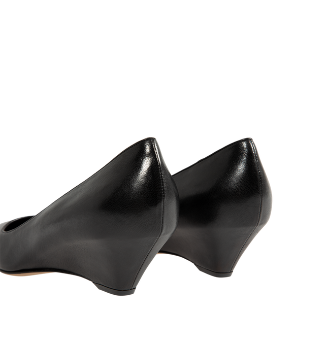 Image 3 of 4 - BLACK - The Row Women's Low-Heeled Shoes are crafted from soft lambskin leather and feature a refined pointed toe with a tapered wedge heel for a sleek, minimalist silhouette. Finished with a calfskin leather sole, these designer shoes combine understated elegance with The Row's signature craftsmanship for effortless everyday styling. Main Material: 100% Lambskin Leather. Sole: Calfskin Leather. Heel Height: 2 in. Made in Italy. 