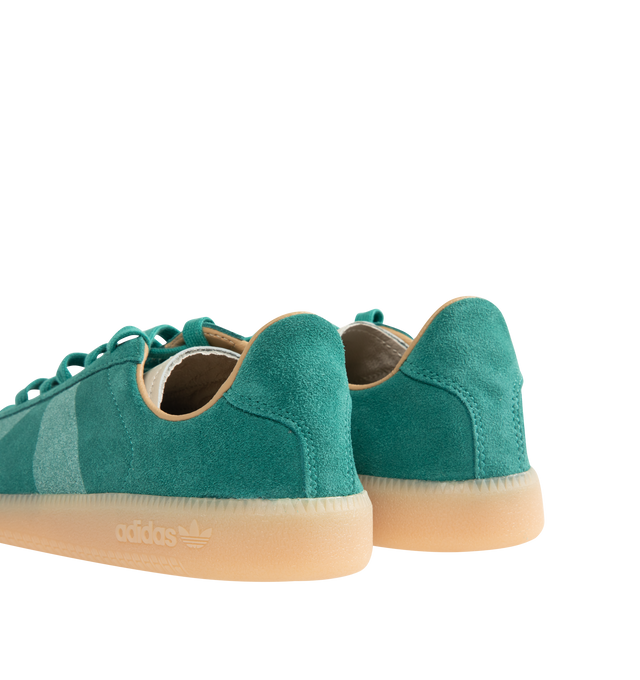 Image 3 of 5 - GREEN - Adidas Mens BW Army Decon Shoes are crafted from leather with premium suede overlays. Features a regular fit, lace-up closure, leather sockliner, rubber outsole, and Trefoil and adidas logo detailing on the tongue, sockliner, and tooling. Upper: Leather with Suede Overlays; Sockliner: Leather; Outsole: Rubber. Made in Vietnam. 