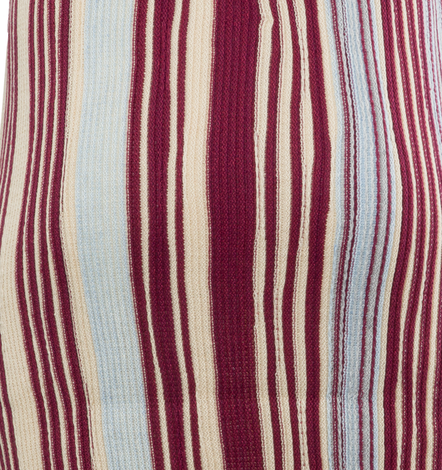 Image 4 of 4 - MULTI - BOTTEGA VENETA Striped Linen Skirt featuring midi length, elasticated waistband and unlined. 54% linen, 46% cotton. Made in Italy. 