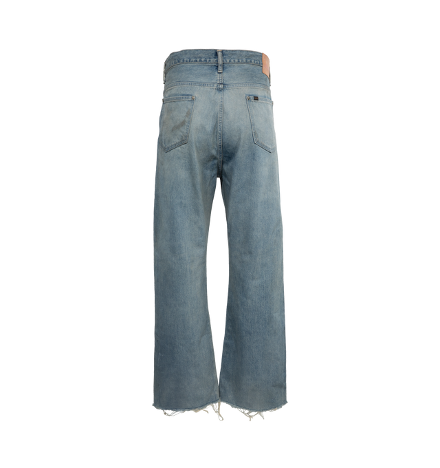 Image 2 of 4 - BLUE - CHIMALA Selvedge Denim Baggy Cut featuring relaxed mid-rise jeans with button fly, classic 5-pocket design and full leg. 100% cotton.  