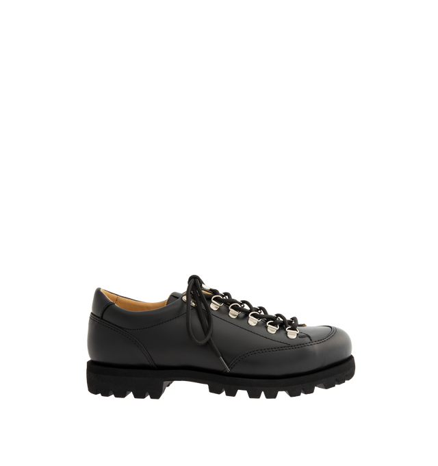 Image 1 of 4 - BLACK - Kaptain Sunshine Montana Shoes are crafted from premium cow leather and feature a special-order interpretation of Paraboot's iconic Montana low-cut climbing boot. Combining rugged outdoor inspiration with refined craftsmanship, this collaboration is finished with a durable rubber sole for everyday comfort and traction. Main Material: Cow Leather. Sole: Rubber. Made in Spain. 