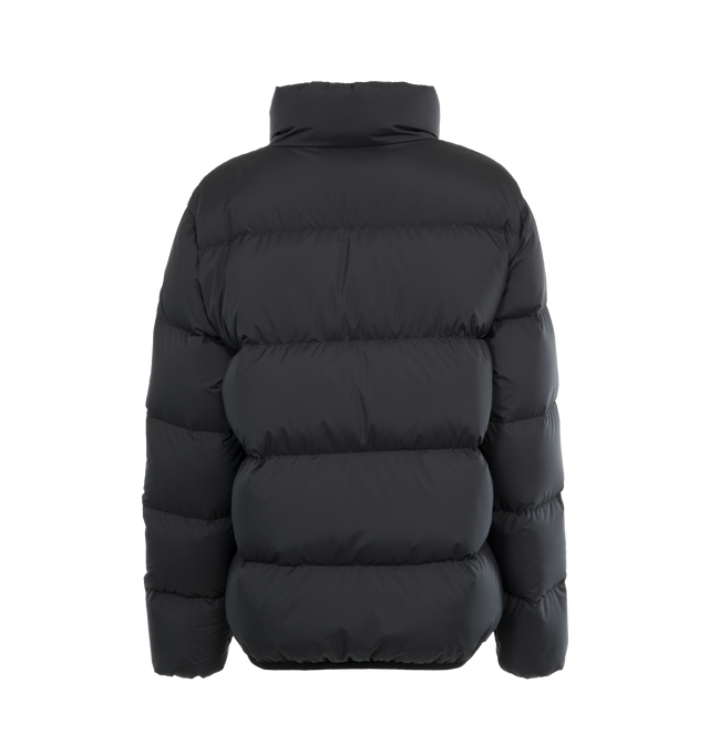 Image 2 of 4 - BLACK - MONCLER Abbadia Jacket featuring two-way zipped front closure, zipped pockets, stand collar and elastic hem and cuffs. 100% polyester. Filling: 90% down, 10% feathers. 