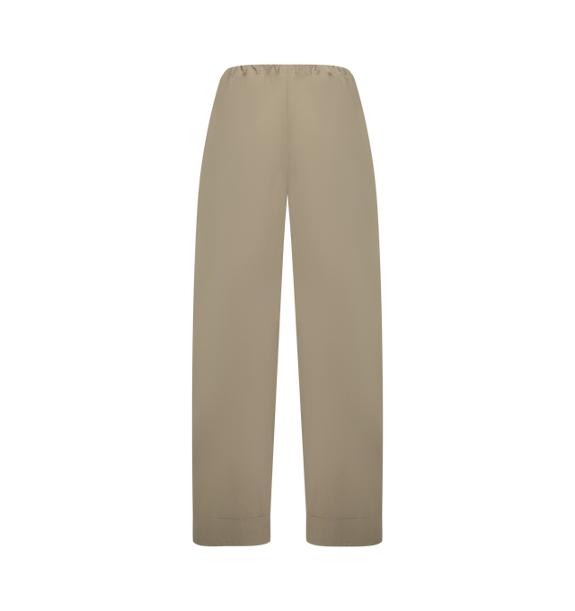 Image 2 of 3 - GREEN - THE ROW Delano Pant featuring relaxed low-rise pant in washed heavyweight cotton poplin with straight cuffed leg, drawstring waist and side seam pockets. 100% cotton. Made in Italy. 