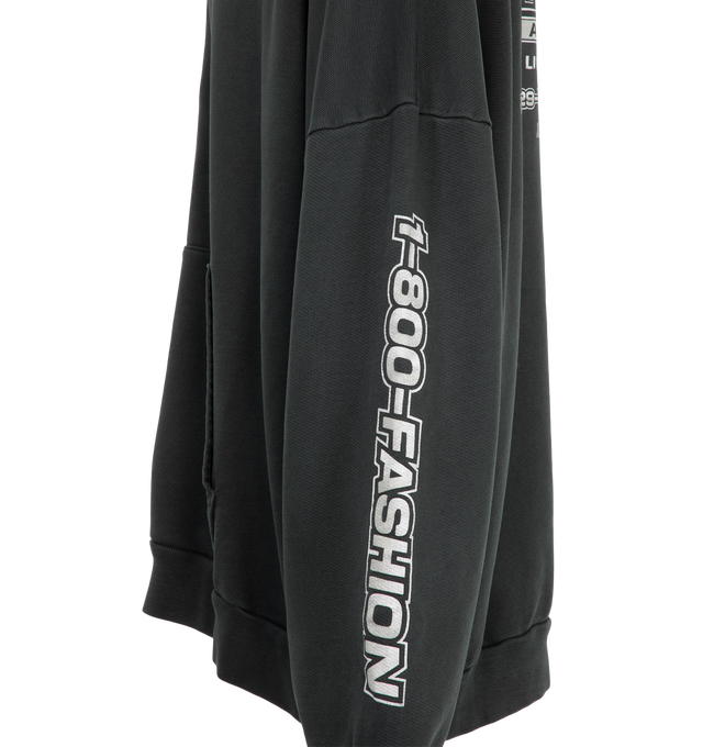 Image 4 of 4 - BLACK - The Chavarria Licensed Designs Zip Hoodie is cut in an oversized silhouette with dropped shoulders for a relaxed, easy fit. Crafted from 100% Cotton. 