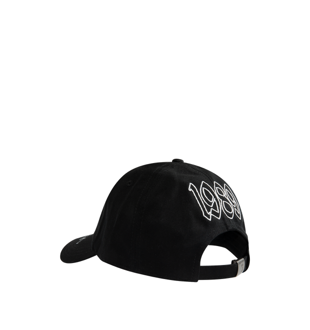 Image 2 of 2 - BLACK - CARHARTT WIP World Tour Cap featuring a six-panel design, midweight cotton twill, firm, curved peak and graphic prints and embroidery appear on the front. 100% cotton. 