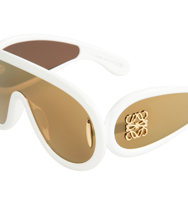 Image 3 of 3 - WHITE - LOEWE PAULA'S IBIZA Wave Mask Sunglasses featuring acetate frame with an Anagram on the arm. 