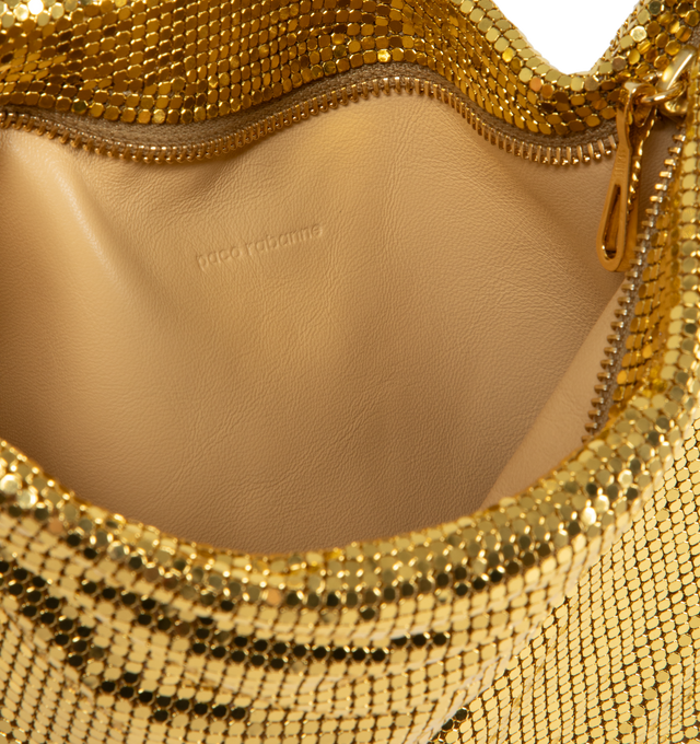 Image 3 of 3 - GOLD - Paco Rabanne Chainmail Pocket Bag has an open cinch top and it is crafted by hand with Rabanne signature snake chain. 100% aluminum.  