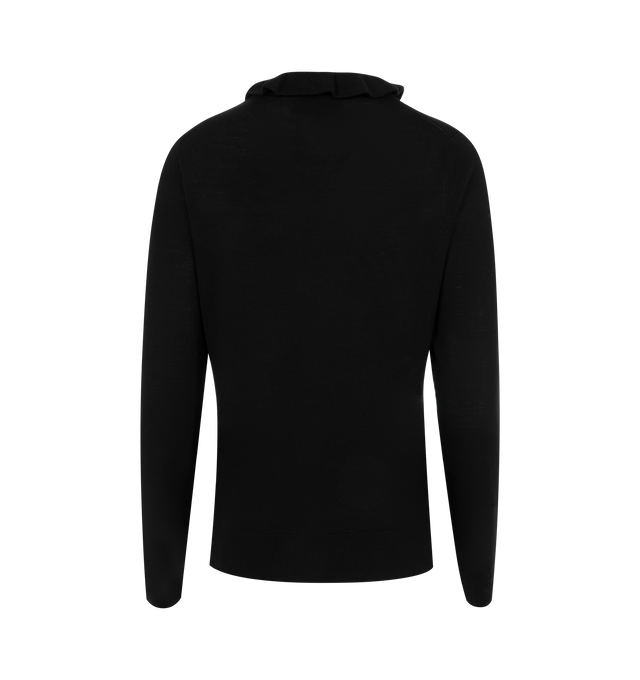 Image 2 of 2 - BLACK - Nili Lotan Bobbie Sweater has a crew neck, a relaxed fit, and ribbed trims. 100% wool.  