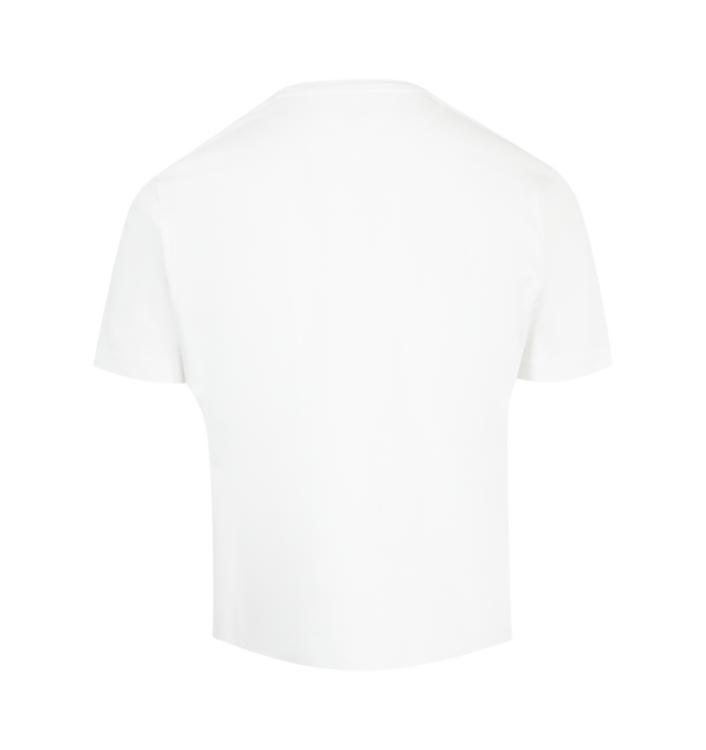 Image 2 of 2 - WHITE - BOTTEGA VENETA Cotton Jersey T-Shirt featuring embroidered match, regular fit, short sleeves and crew neck. 100% cotton. Made in Italy. 