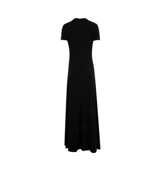 Image 2 of 2 - BLACK - TOTEME Fluid Maxi Dress featuring stretch viscose jersey, crewneck, central seam at front and back, twisted side seams, raglan sleeves and concealed zip closure at back. 96% viscose, 4% elastane.  