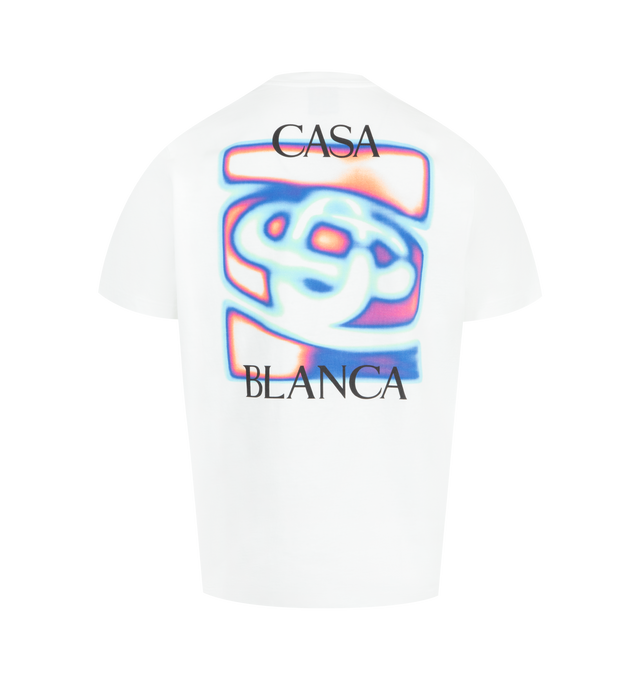 Image 2 of 2 - WHITE - CASABLANCA Heat Map Logo T-shirt featuring short-sleeves, printed design, crew neck and relaxed fit. 100% organic cotton. Made in Portugal. 