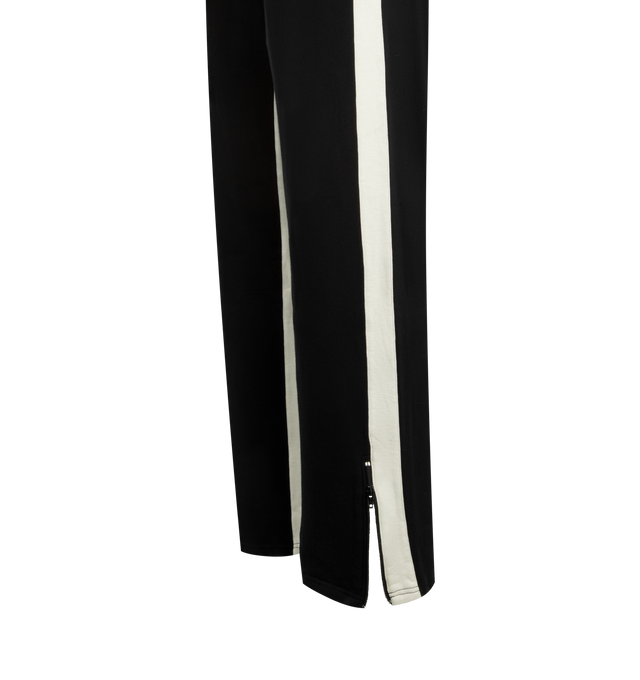 Image 4 of 4 - BLACK - GALLERY DEPT. 2K Fit Sweatpants featuring wide leg fit, elastic waistband with adjustable drawstring, side pockets and single zipper back pocket, 'Sport Elegant' and DPT. logotypes on the front and contrast paneling along the legs. 100% cotton. Made in Portugal. 