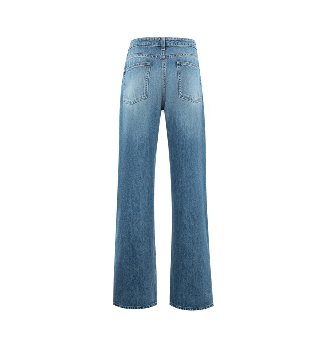 Image 2 of 3 - BLUE - THE ROW Eglitta Jeans featuring low-rise jeans in washed cotton denim with traditional 5-pocket styling. 100% cotton. Made in Italy. 