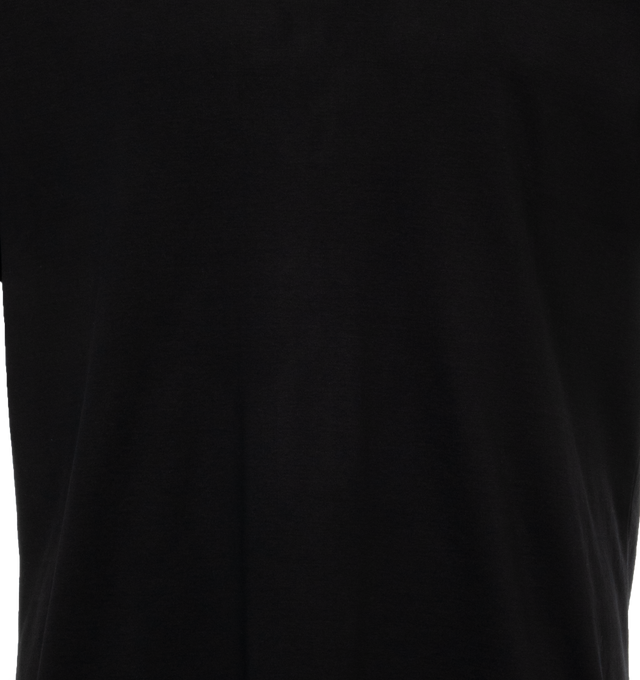 Image 2 of 2 - BLACK - LEMAIRE RIB U NECK T-SHIRT crafted from mid-weight jersey woven into a flexible rib. Its relaxed fit features a U neckline that sits low on the chest and dropped shoulders. Features boxy sleeves and hem outlined with twin needle stitching. 100% Cotton. Made in Portugal. 