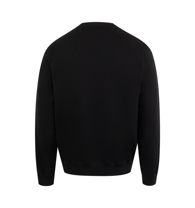 Image 2 of 2 - BLACK - Casablanca Logo Patch Sweatshirt crafted from organic cotton French terry. Features rib-knit crewneck, hem, side seams, and cuffs and rystal-cut and beaded logo patch at chest. Organic Cotton 100%. Made in Portugal.  