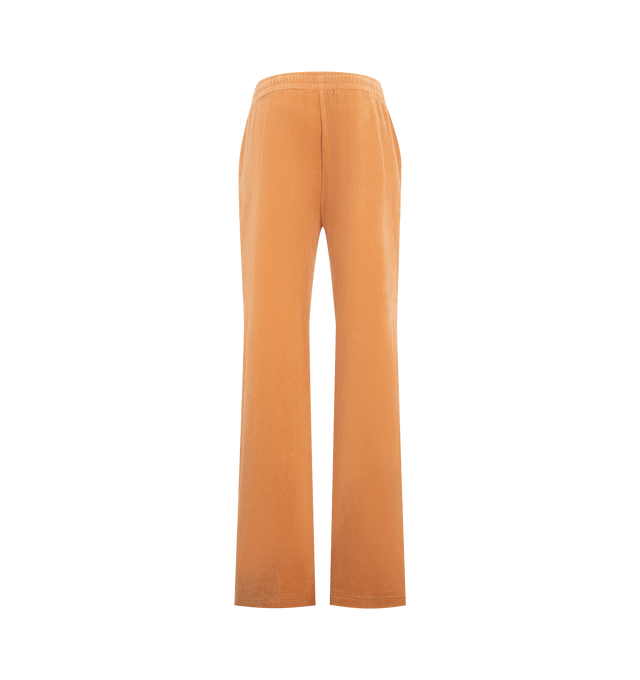 Image 2 of 3 - ORANGE - CHLOE Terry Drawstring Pants featuring relaxed fit, straight-leg, elasticated drawstring waistband, side pockets, full length and piping detail down leg. 80% cotton, 20% polyamide. Made in Portugal. 