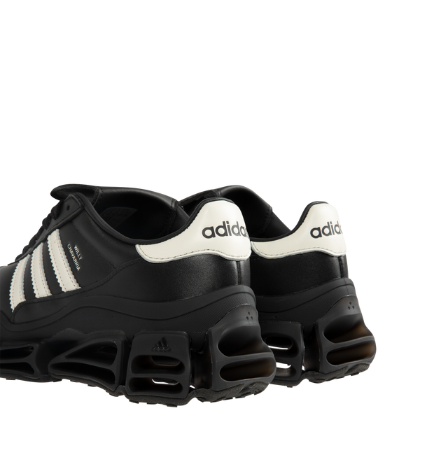 Image 3 of 5 - BLACK - Adidas Mens Chavarria Megaride Copa Sneakers are crafted from premium leather. Features Megaride franchise design, HD screen print sockliner, leather lining, and rubber outsole. Upper: Premium Leather; Sockliner: HD Screen Print; Lining: Leather; Outsole: Rubber. Made in Vietnam. 