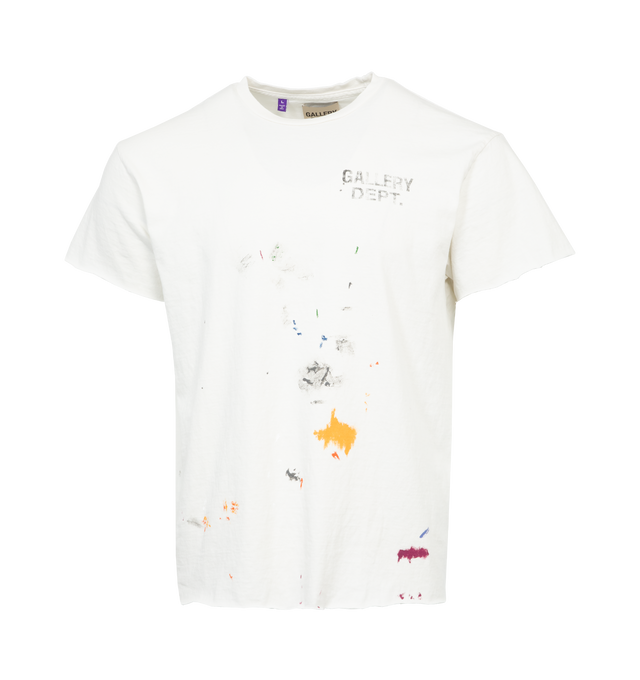 WHITE - GALLERY DEPT. BOARDWALK TEE is detailed with vibrant paint splatters. This tee is made from cotton-jersey and printed with signature logos at the front and back. 100% cotton.