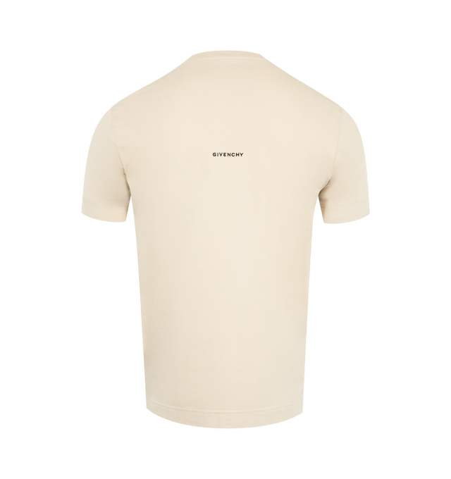 Image 2 of 2 - BROWN - Givenchy Plage Slim Fit T-Shirt has a crew neck, a contrast 4G emblem embroidered on the front and another Givenchy signature embroidered at the back. 100% cotton. Made in Italy.  