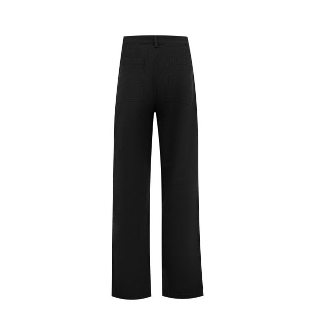 Image 2 of 3 - BLACK - Noah Men's double-pleat pant crafted from 100% cotton from Spain. Double-pleated with zip-fly and button-closure, side seam slanted front pockets and patch pockets on the back. Made in Portugal. 