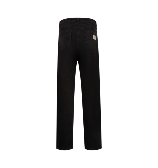 Image 2 of 3 - BLACK - CARHARTT WIP Everson Jeans featuring non-stretch denim jeans, belt loops, five-pocket styling, zip fly and logo patch at back pocket. 100% cotton. 