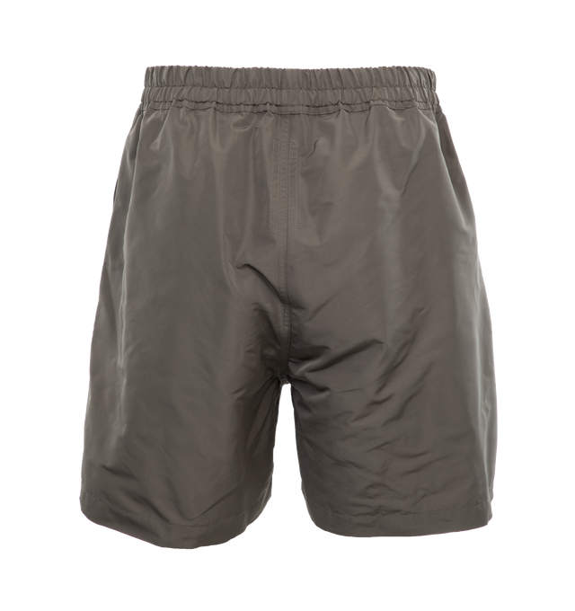 Image 2 of 4 - GREY - RICK OWENS Boxer Shorts featuring drawstring at elasticized waistband, two-pocket styling, vented outseams and dropped inseam. 97% organic cotton, 3% elastane. Made in Italy. 