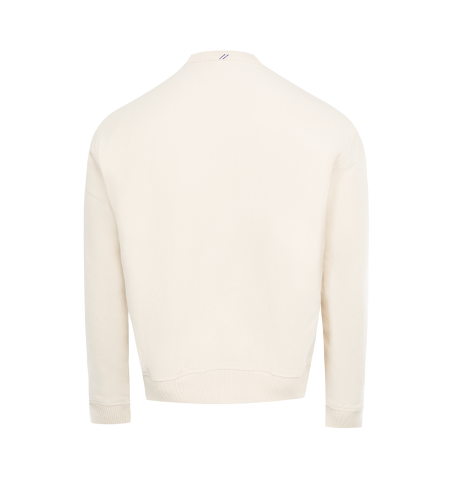Image 2 of 2 - WHITE - BURBERRY Cotton Sweatshirt featuring crew-neck, cotton jersey, oversized fit, appliqud Equestrian Knight Design and rib-knit trims. 100% cotton. 