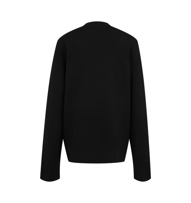 Image 2 of 2 - BLACK - Extreme Cashmere Women's Jones Long-Sleeve T-Shirt is crafted from a cotton-cashmere blend and features a classic crew neckline, long sleeves, and a straight fit. A long-sleeve interpretation of the brand's James T-shirt, this lightweight knit combines the breathability of cotton with the softness and warmth of cashmere for year-round wear. Main Material: 70% Cotton, 30% Cashmere. *This garment is one size and suits xs  l best. 