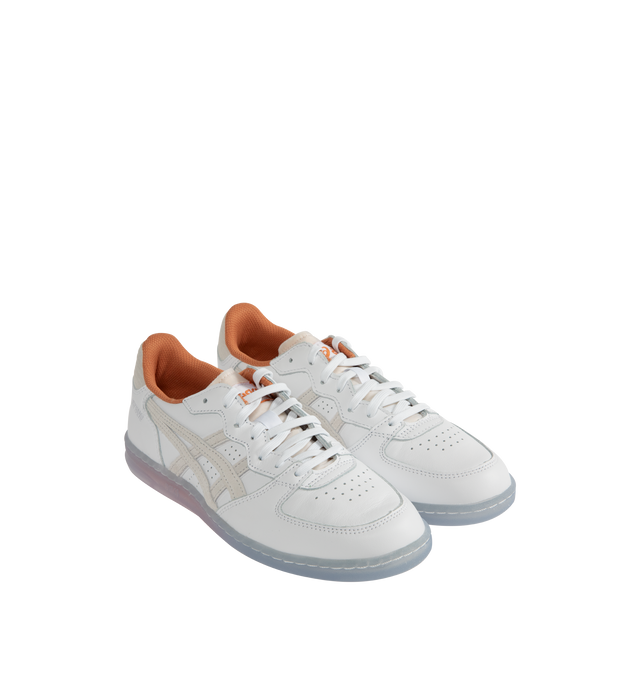 Image 2 of 5 - WHITE - ASICS Skyhand OG Sneaker featuring leather paneling, low-profile outsoles, EVA cushioning in heel and nylon tongue with exposed foam. 