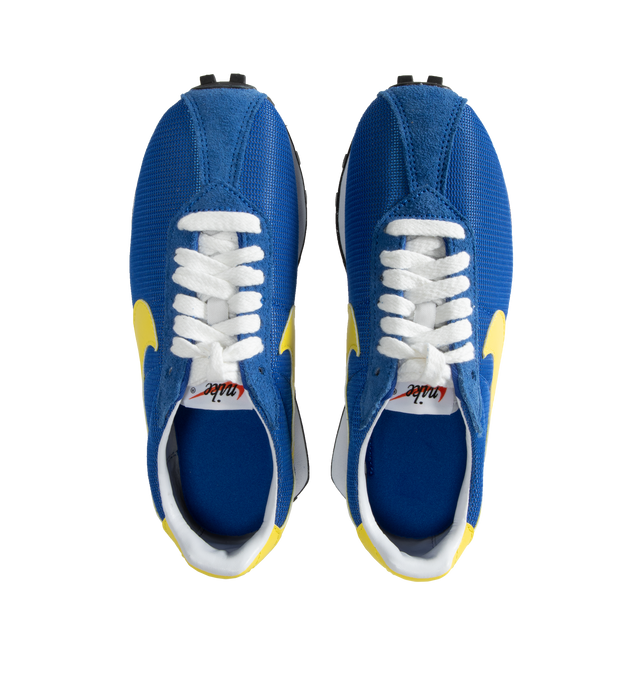 Image 5 of 5 - BLUE - Nike LD-1000 retro running shoe reissued with its iconic flared heel. This edition of the heritage classic returns in nostalgic Game Royal and Opti Yellow hues. Real and synthetic leather merge with airy textiles and the iconic Waffle sole. 