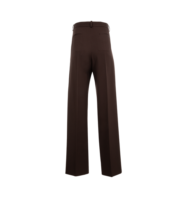 Image 2 of 3 - BROWN - Wardrobe.NYC Straight Leg Trousers have pintuck detailing at the front, tapered legs, side pockets, and 2 back pockets. 100% cotton. Made in Slovakia.  