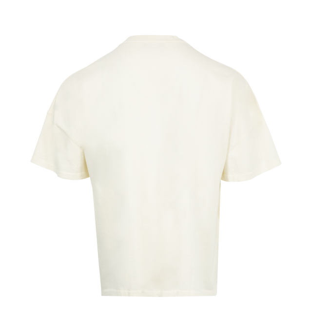 Image 2 of 3 - WHITE - Rhude Veritas T-Shirt has a crew neck, ribbed collar, and printed small signature logo. 100% cotton.  