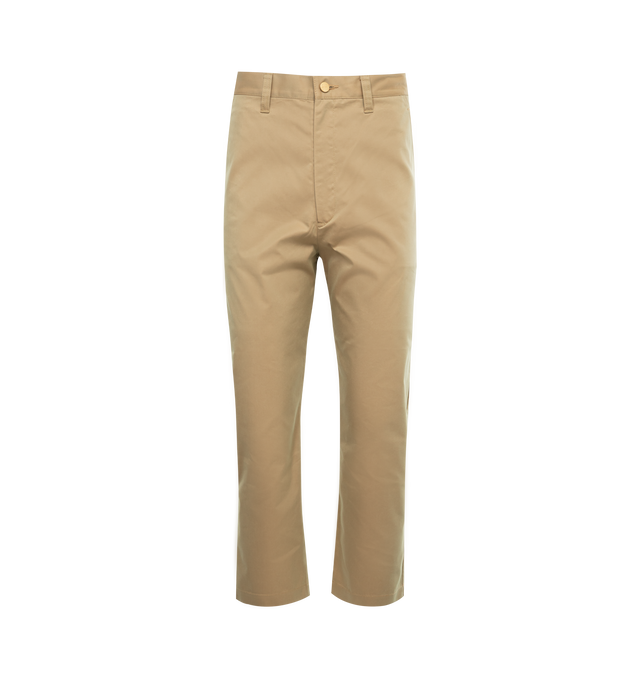 Image 1 of 3 - NEUTRAL - JUNYA WATANABE X CARHARRT Trousers featuring belt loops, button fly closure, two side pockets, two back pockets and logo patch at back. 100% cotton. Made in Japan. 