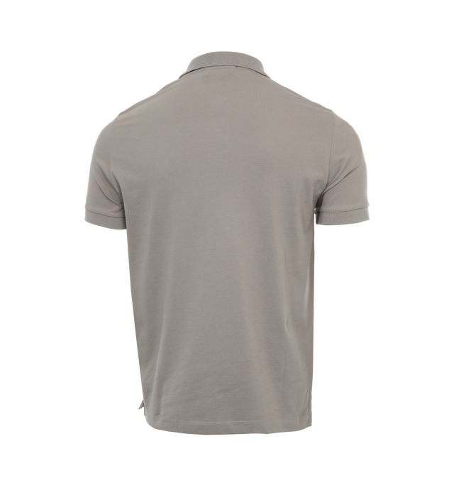 Image 2 of 3 - GREY - STONE ISLAND Slim Fit Polo featuring short sleeves, collar, button fastenings and logo patch. 95% cotton, 5% elastane. 