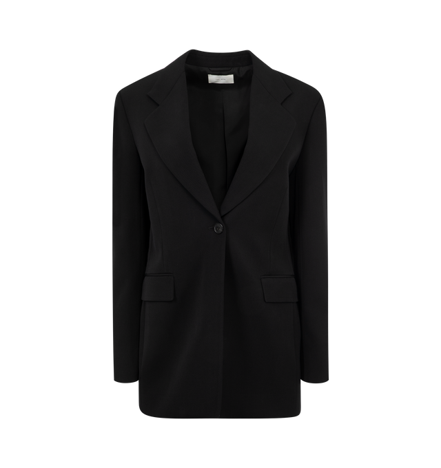 Image 1 of 3 - BLACK - The Row Vermont Jacket has a notch lapel, front flap pockets, an interior chest pocket, and a center back vent. 90% wool, 10% cashmere. Lined. Made in Italy.  