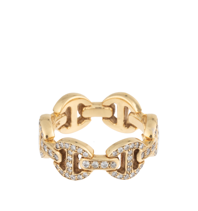Image 1 of 1 - GOLD - Hoorsenbuhs Brut Classic Tri_link Ring crafted from 18K gold with diamonds. Hirshleifers offers a range of pieces from this collection in-store. For personal consultation and detailed information about jewelry, please contact our dedicated stylist team at personalshopping@hirshleifers.com. 