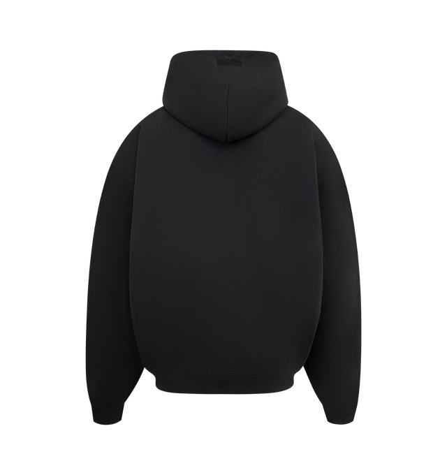 Image 2 of 2 - BLACK - VETEMENTS Paris Tourist Zip Hoodie featuring french terry hoodie, oversized fit, drawstring hood, two-way zip closure, graphic printed at front, patch pockets, rib-knit hem and cuffs and dropped shoulders. 100% cotton. Made in Portugal. 